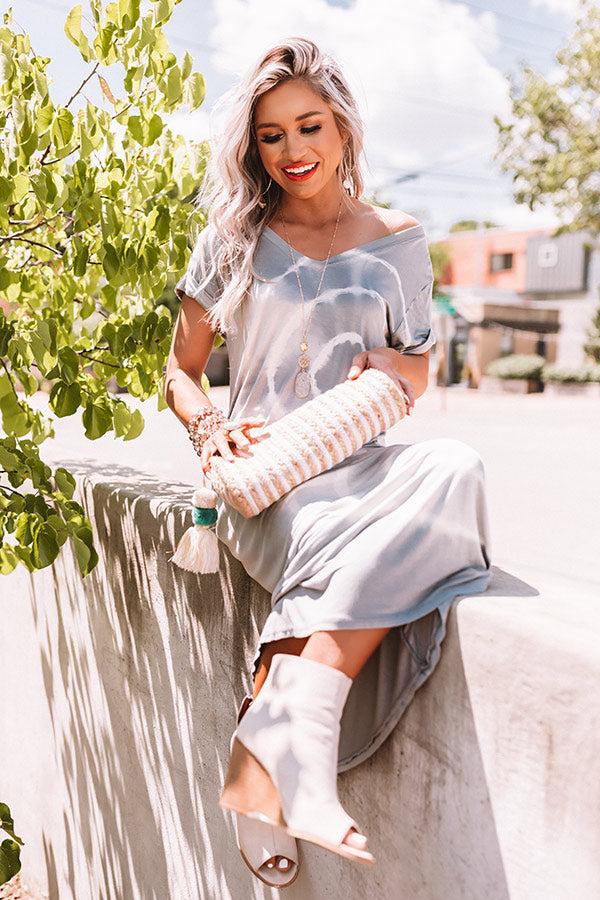 Impressions Pacific Coast Highway Tie Dye Maxi In Grey