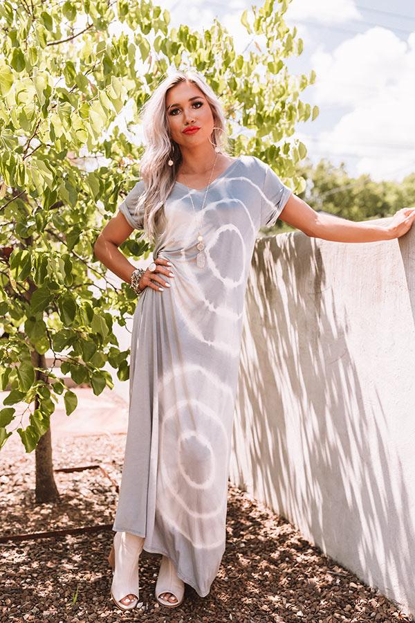 Impressions Pacific Coast Highway Tie Dye Maxi In Grey