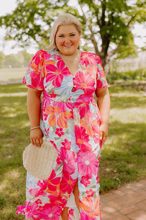 Impressions Paradise Garden Floral Maxi Dress Curves