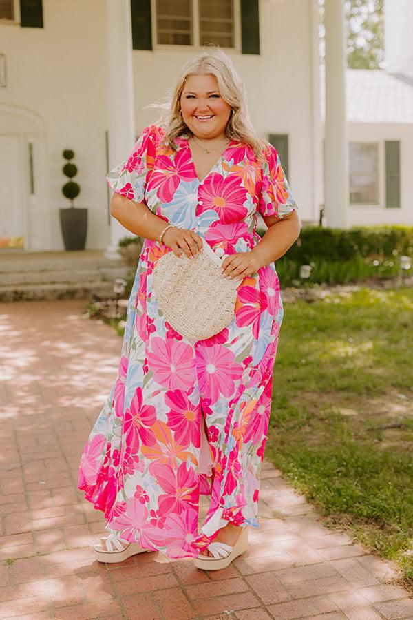 Impressions Paradise Garden Floral Maxi Dress Curves