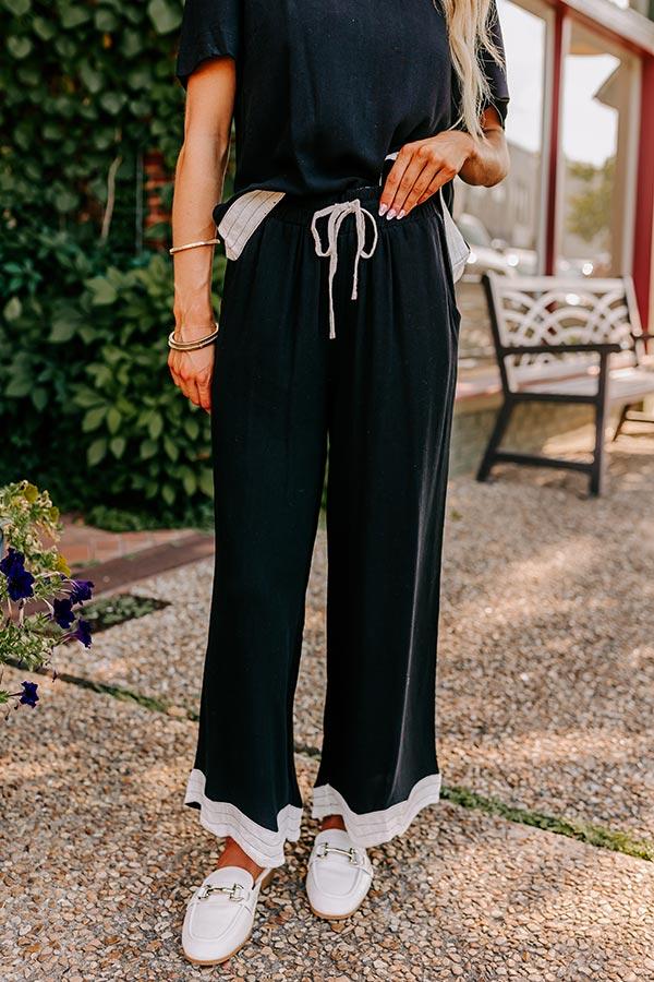 Impressions Paris Cafe High Waist Linen-Blend Pants