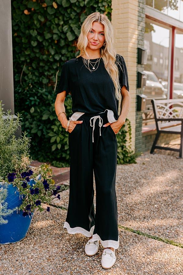 Impressions Paris Cafe High Waist Linen-Blend Pants