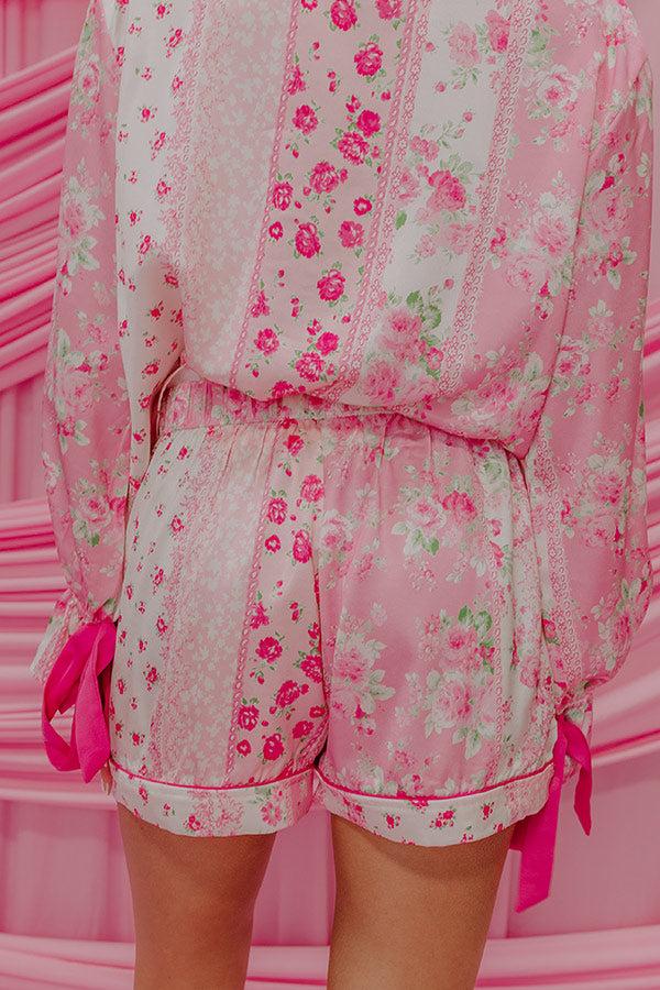 Impressions Paris Mornings High Waist Satin Pajama Shorts