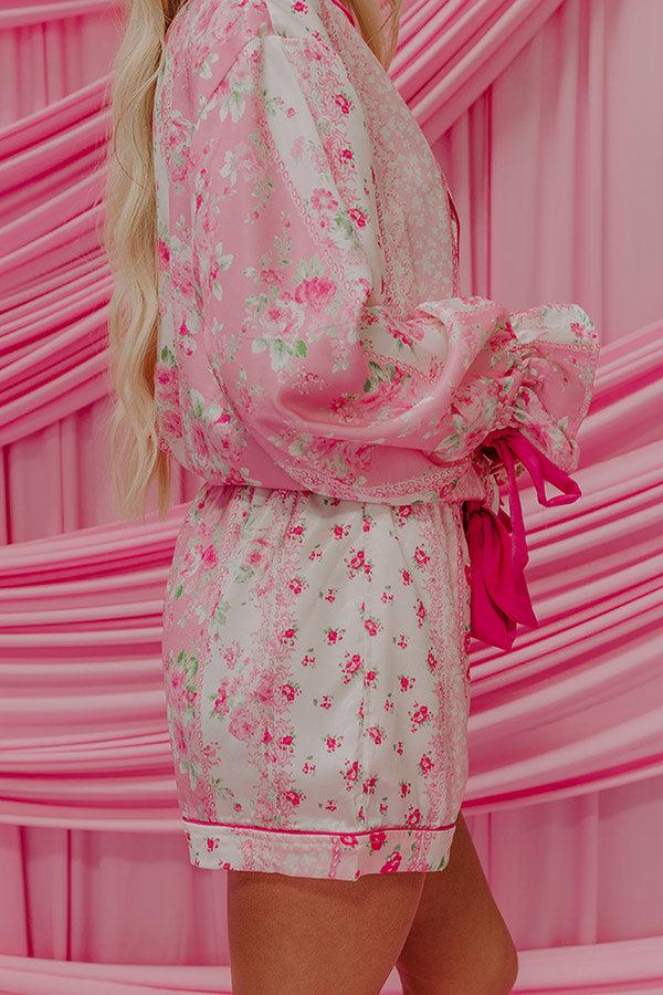 Impressions Paris Mornings High Waist Satin Pajama Shorts