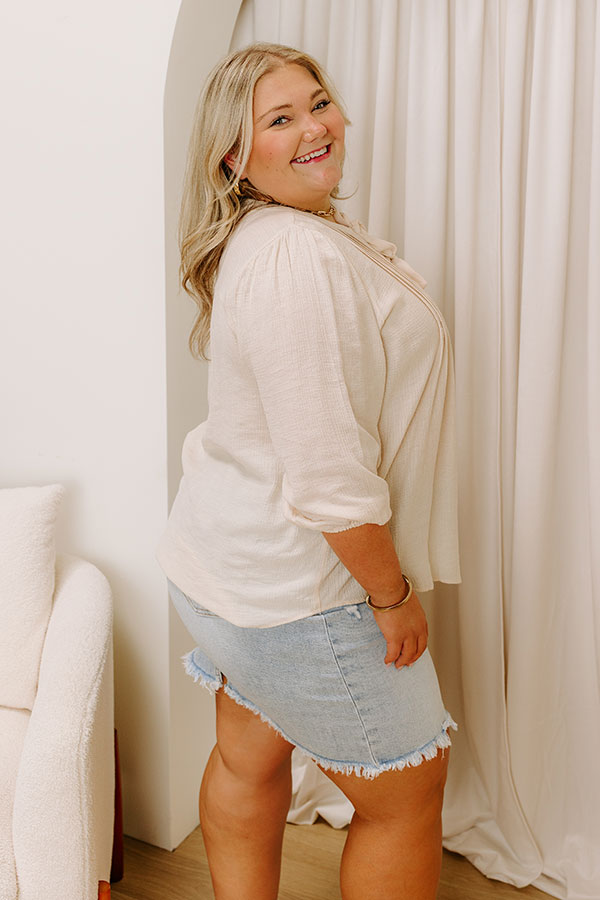 Impressions Paris Mornings Pleated Top In French Vanilla Curves