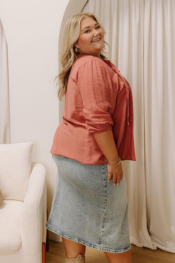 Impressions Paris Mornings Pleated Top In Rustic Rose Curves