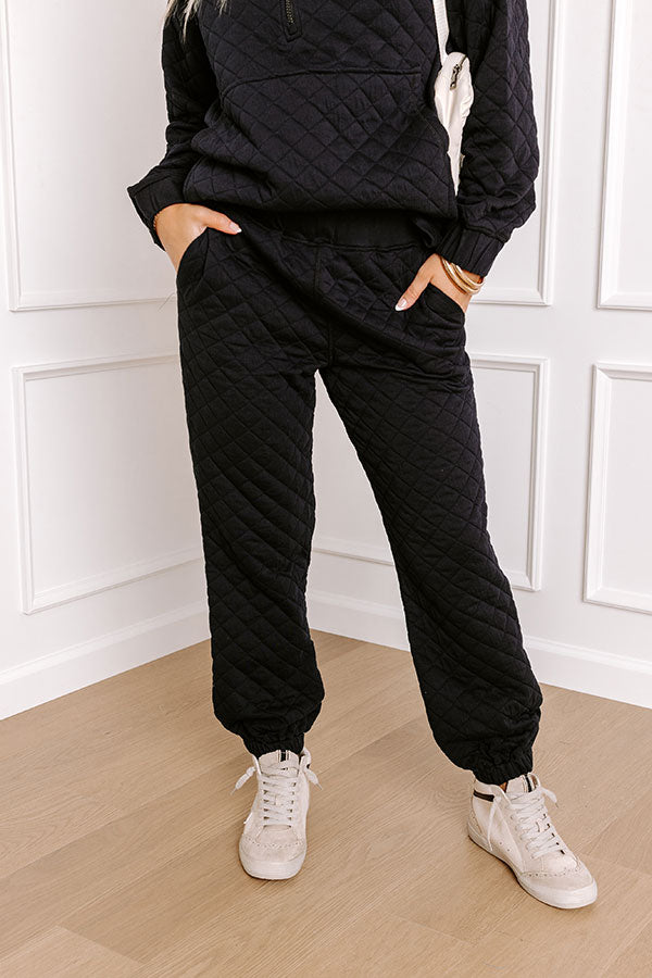Impressions Paris Mornings Quilted Joggers In Black