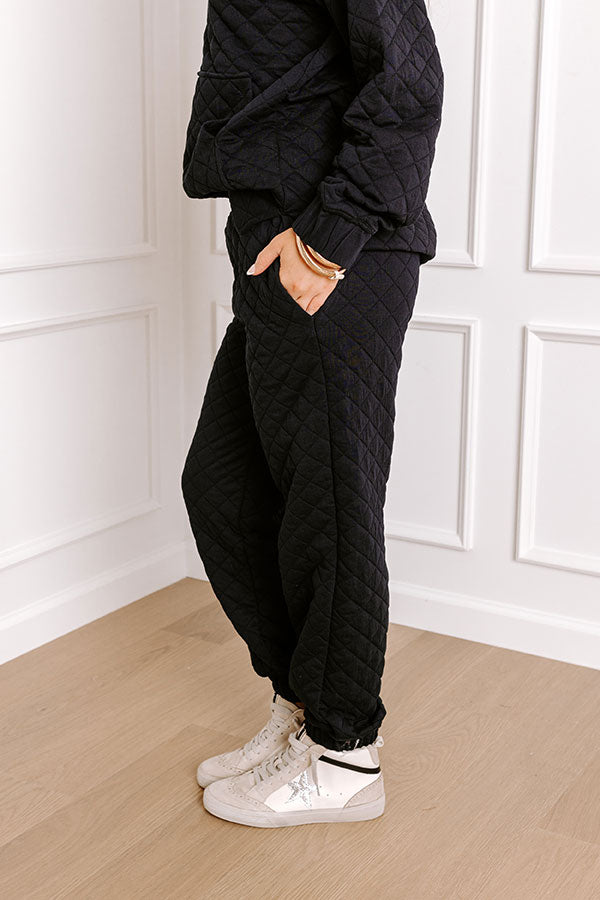 Impressions Paris Mornings Quilted Joggers In Black