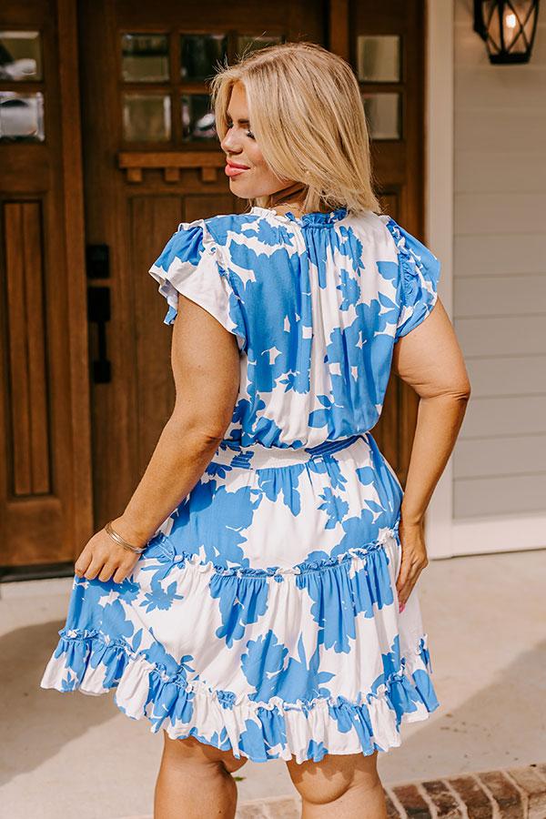 Impressions Parisian Promenade Dress In Blue Curves