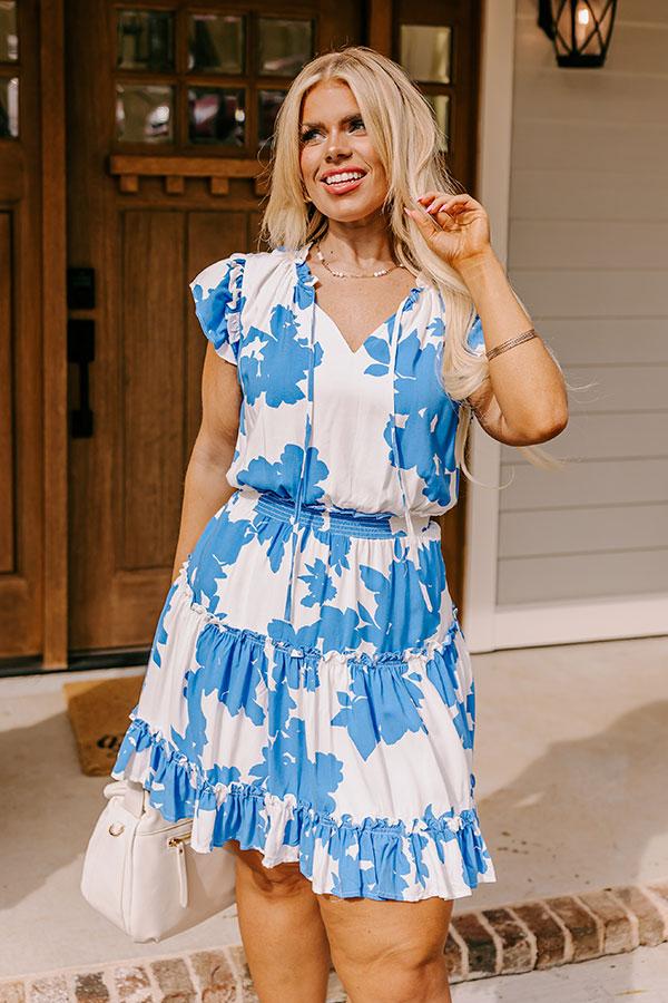 Impressions Parisian Promenade Dress In Blue Curves
