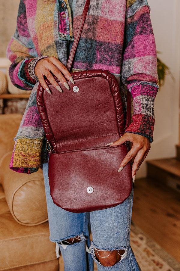 Impressions Park Avenue Cutie Faux Leather Quilted Purse In Wine