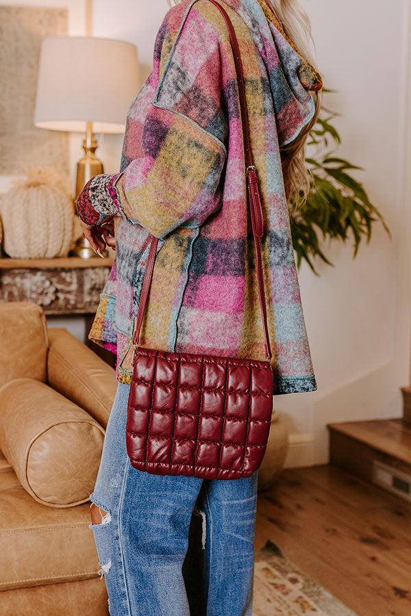 Impressions Park Avenue Cutie Faux Leather Quilted Purse In Wine