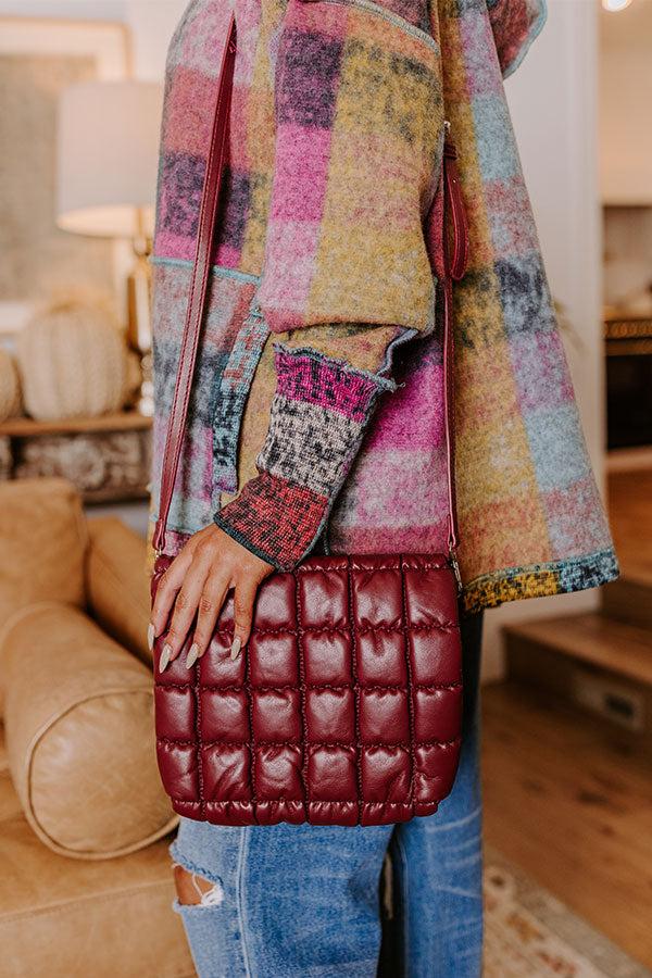 Impressions Park Avenue Cutie Faux Leather Quilted Purse in Wine