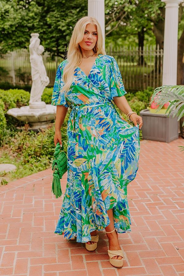 Impressions Party In Paradise Wrap Maxi Dress Curves