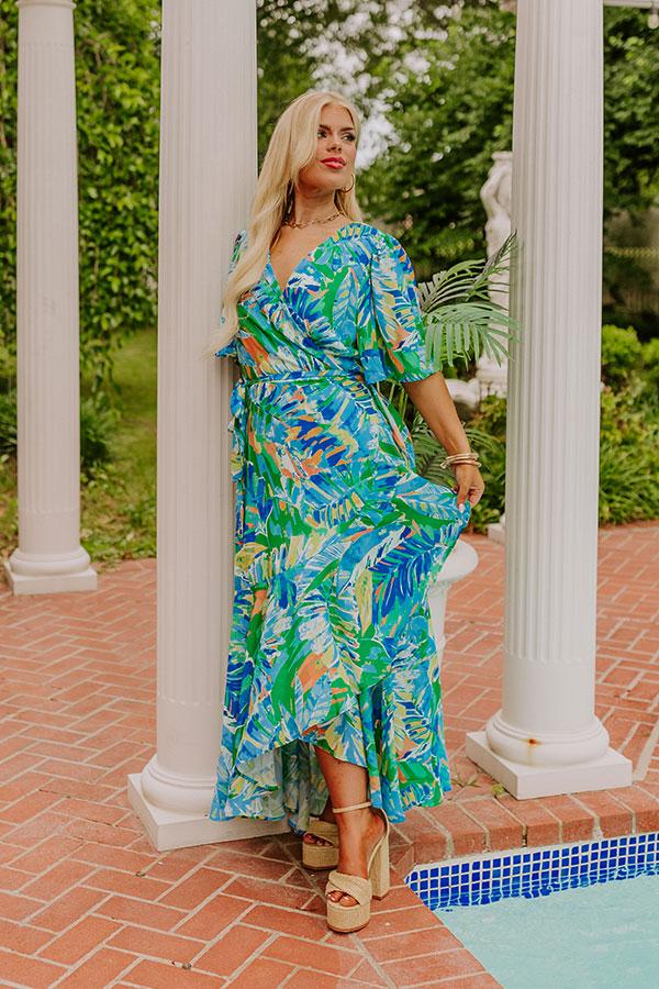 Impressions Party In Paradise Wrap Maxi Dress Curves