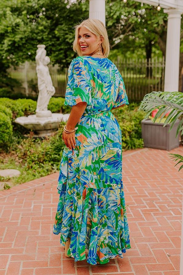 Impressions Party In Paradise Wrap Maxi Dress Curves