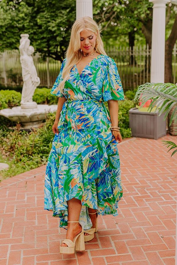 Impressions Party In Paradise Wrap Maxi Dress Curves