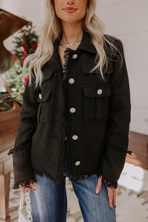 Impressions Passing Time Wool-Blend Tweed Jacket In Black