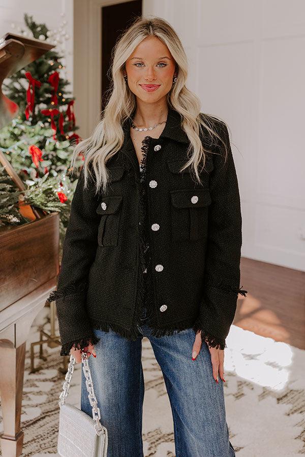 Impressions Passing Time Wool-Blend Tweed Jacket In Black