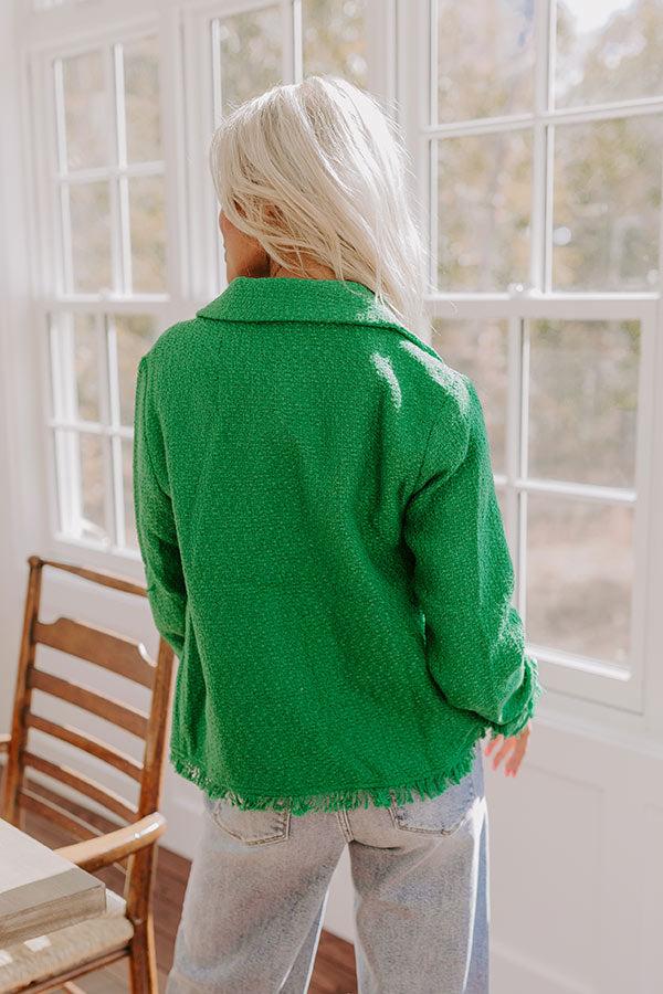 Impressions Passing Time Wool-Blend Tweed Jacket In Green