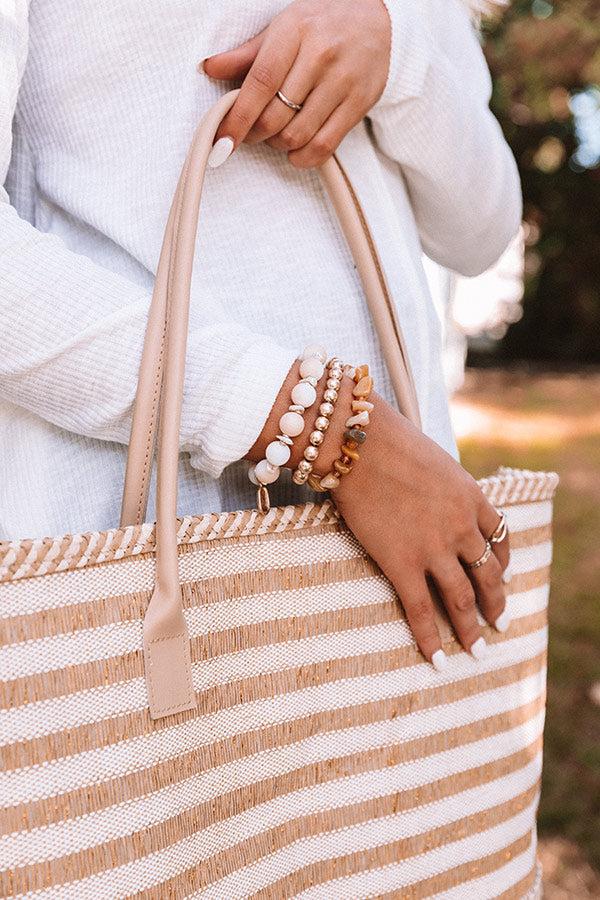 Impressions Passion Tea Semi Precious Bracelet Set In Gold