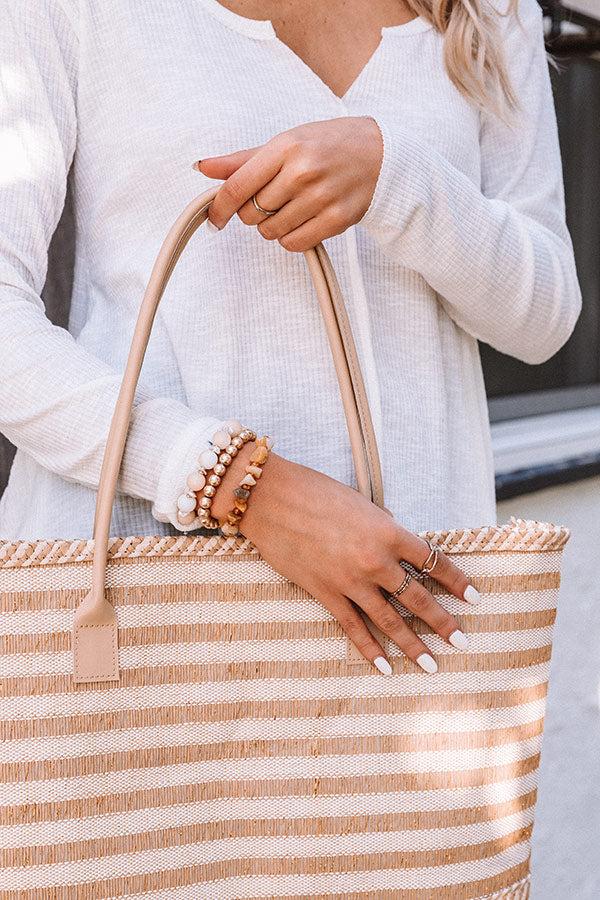 Impressions Passion Tea Semi Precious Bracelet Set In Gold