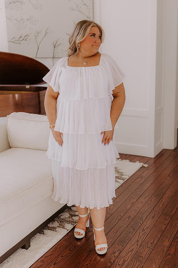 Impressions Patient And Kind Pleated Midi Dress Curves