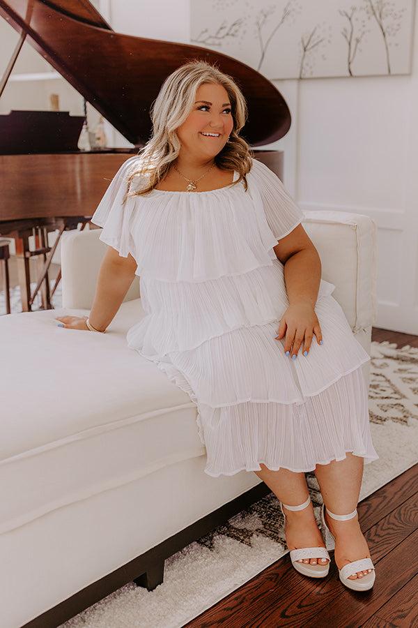 Impressions Patient And Kind Pleated Midi Dress Curves