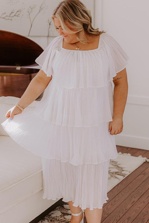 Impressions Patient And Kind Pleated Midi Dress Curves