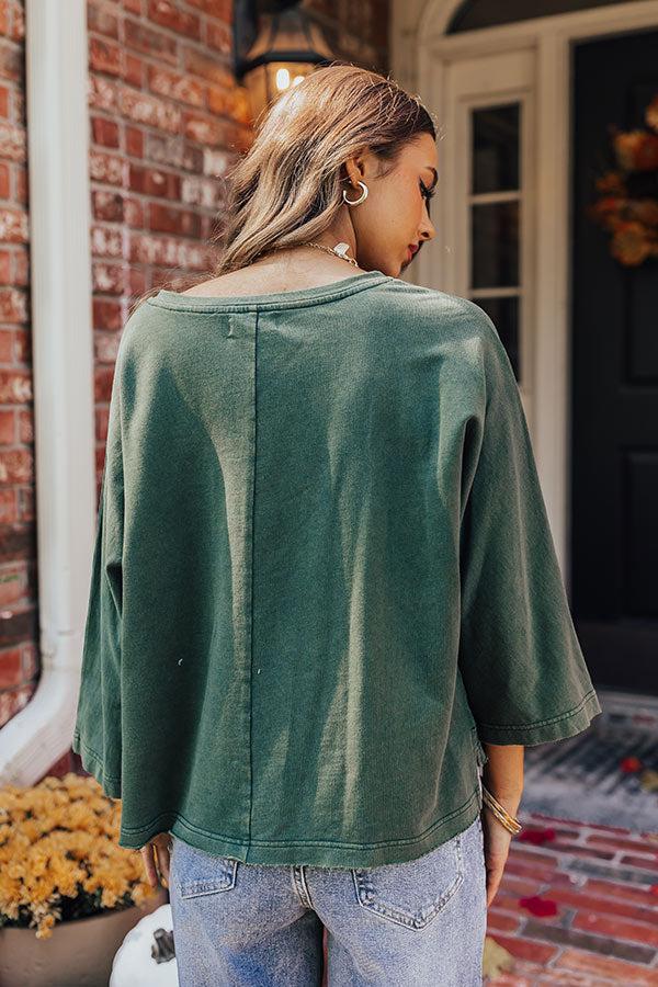 Impressions Peace And Love Vintage Wash Tee In Hunter Green