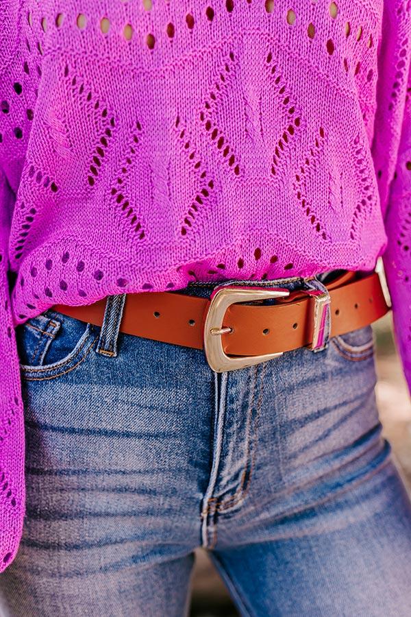 Impressions People Like Us Faux Leather Belt In Camel