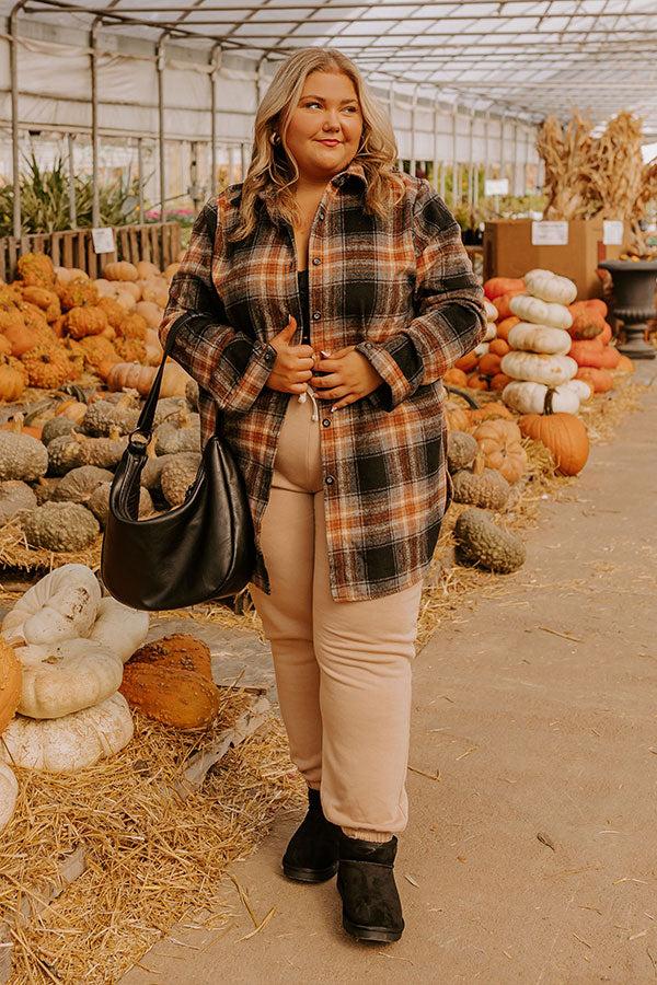 Impressions Peppermint Kisses Flannel Tunic Dress In Black Curves