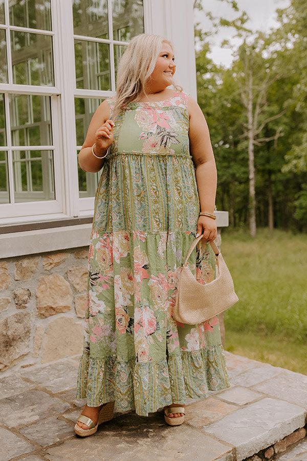 Impressions Petal Promenade Tiered Maxi Dress Curves