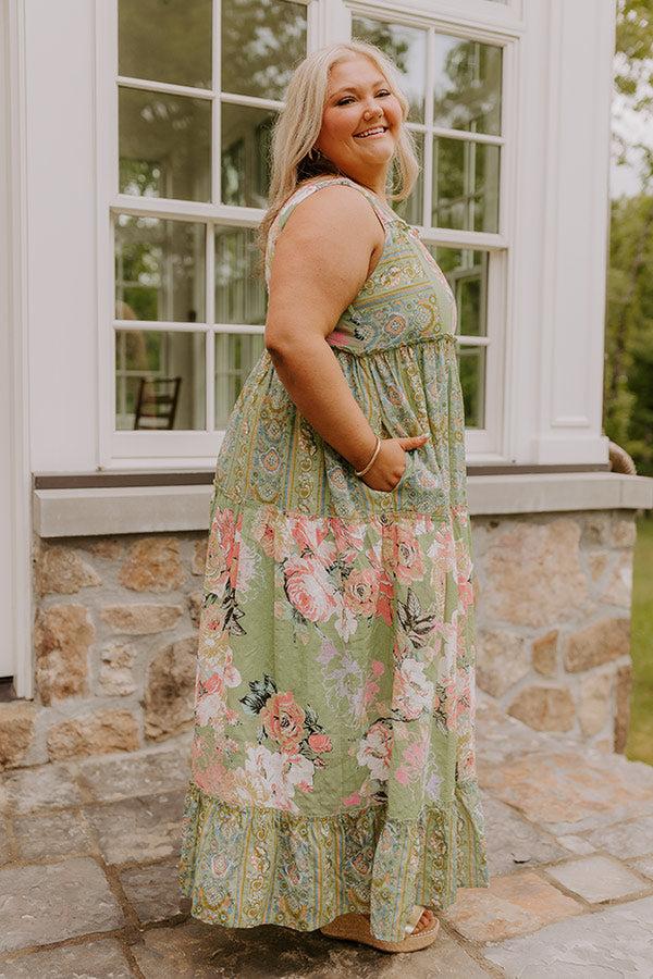 Impressions Petal Promenade Tiered Maxi Dress Curves