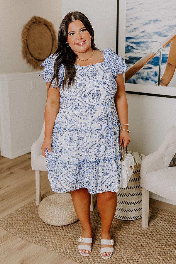 Impressions Petit Fours And Picnics Eyelet Embroidered Mini Dress Curves