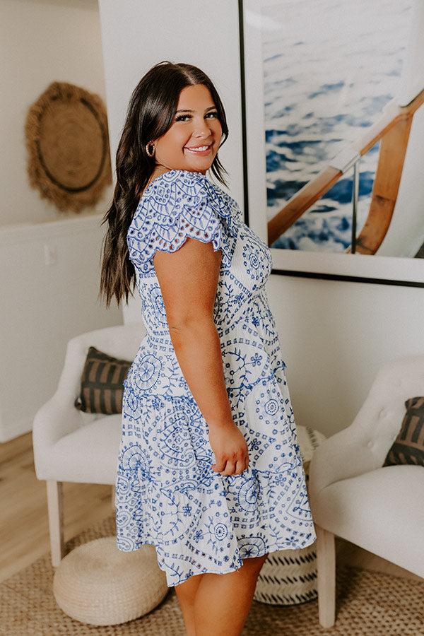 Impressions Petit Fours And Picnics Eyelet Embroidered Mini Dress Curves