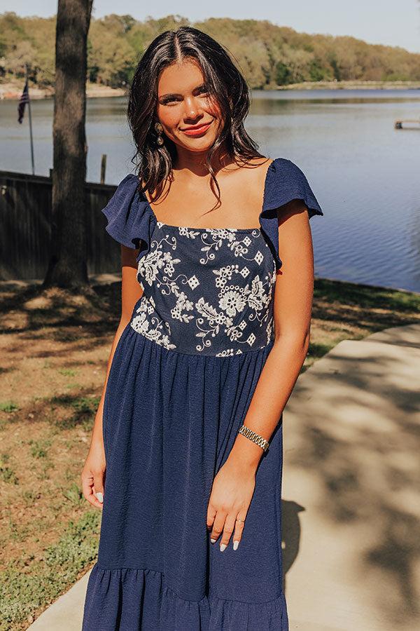 Impressions Picnic At The Park Embroidered Maxi Dress