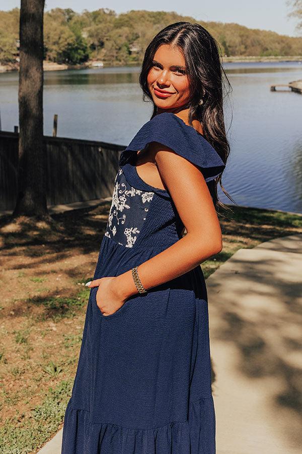 Impressions Picnic At The Park Embroidered Maxi Dress