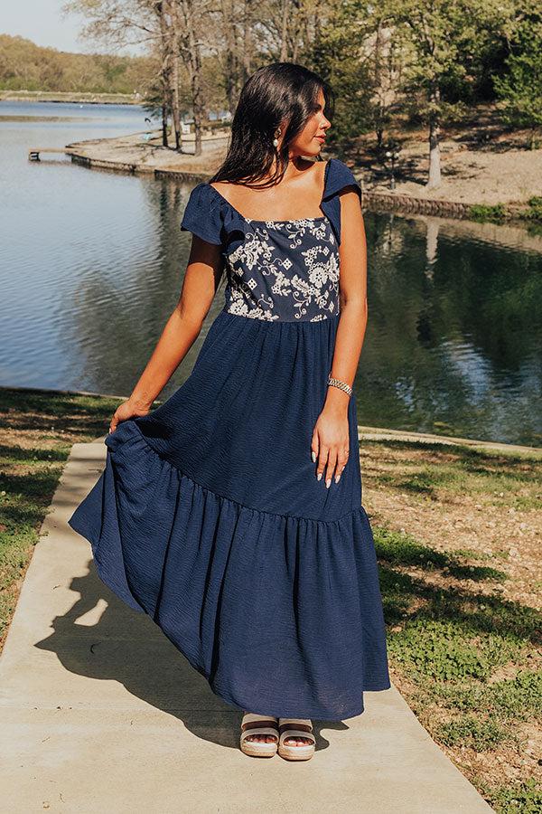 Impressions Picnic At The Park Embroidered Maxi Dress