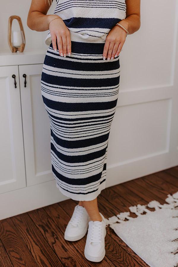 Impressions Piers And Cheers High Waist Stripe Knit Skirt