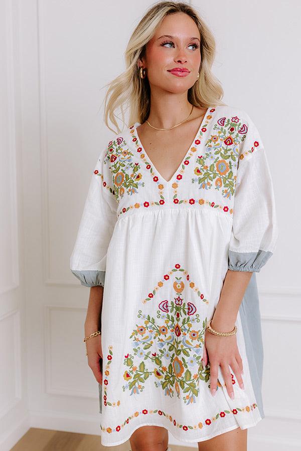 Impressions Playa Del Carmen Embroidered Mini Dress