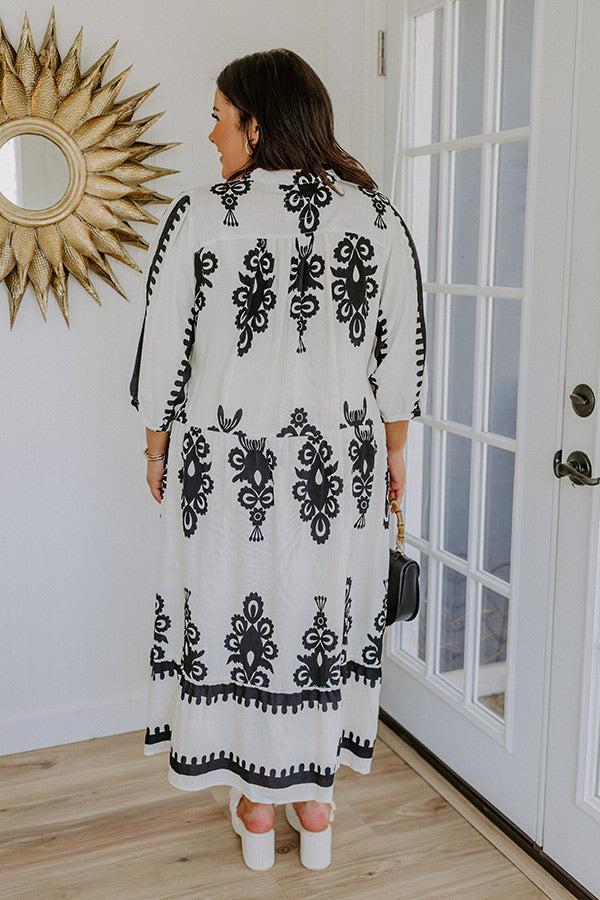 Impressions Playa Del Perfection Midi Dress In Cream Curves