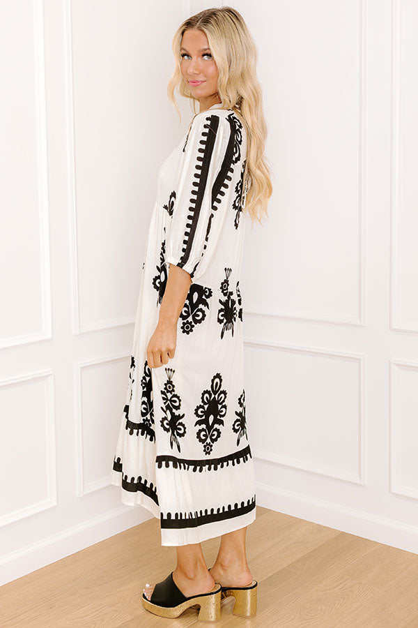 Impressions Playa Del Perfection Midi Dress In Cream