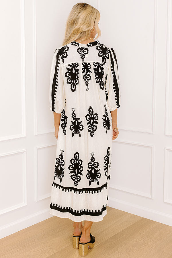 Impressions Playa Del Perfection Midi Dress In Cream