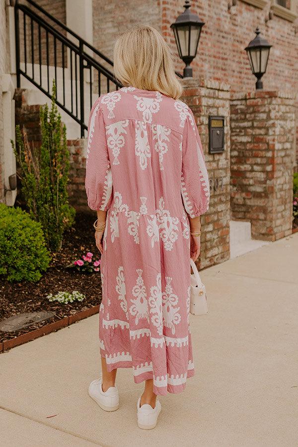 Impressions Playa Del Perfection Midi Dress In Dusty Purple