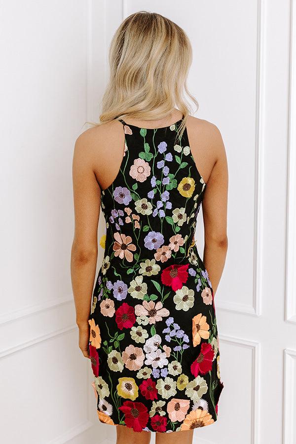 Impressions Poised For Romance Embroidered Mini Dress In Black