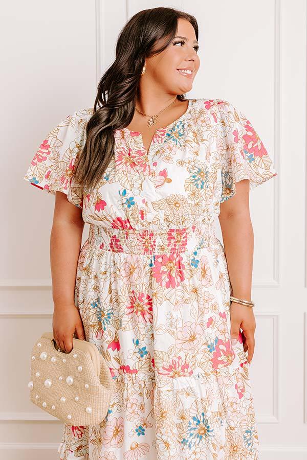 Impressions Polished Perfection Floral Maxi Dress In White Curves