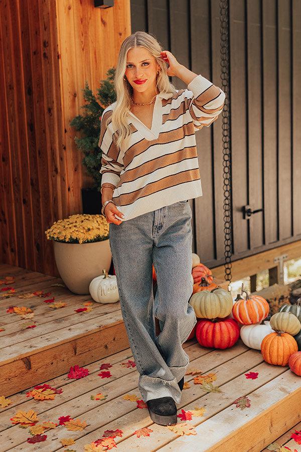 Impressions Polo And Prosecco Knit Sweater In Mocha