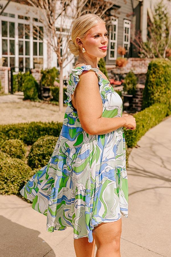 Impressions Popular Retreat Mini Dress In Kelly Green Curves