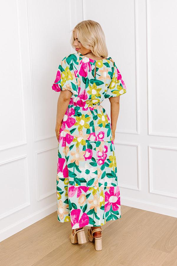 Impressions Porch Swing At Sunset Floral Midi In Limpet Shell Curves